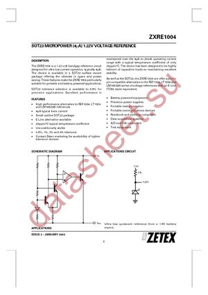 ZXRE1004ERSTOB datasheet  