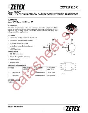 ZXT12P12DXTC datasheet  