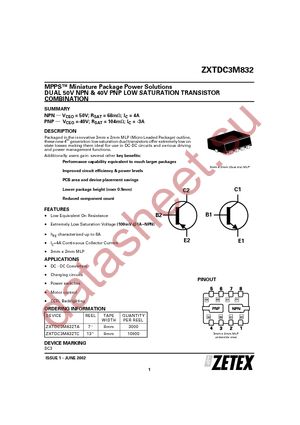 ZXTDC3M832TA datasheet  