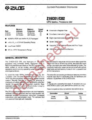 Z16C0110PSC datasheet  