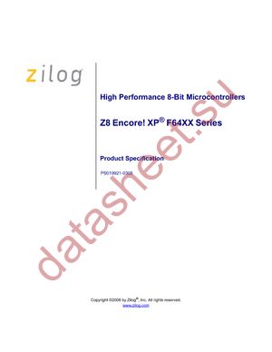 Z8F3221AN020SC datasheet  