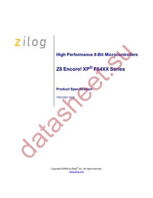 Z8F4821AN020SG datasheet  