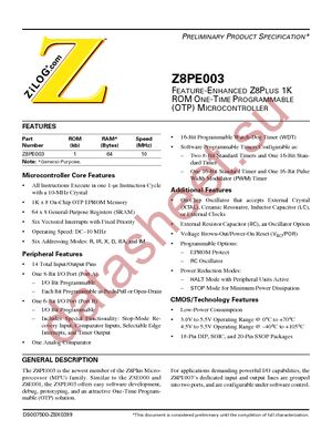 Z8PE003PZ010EC datasheet  